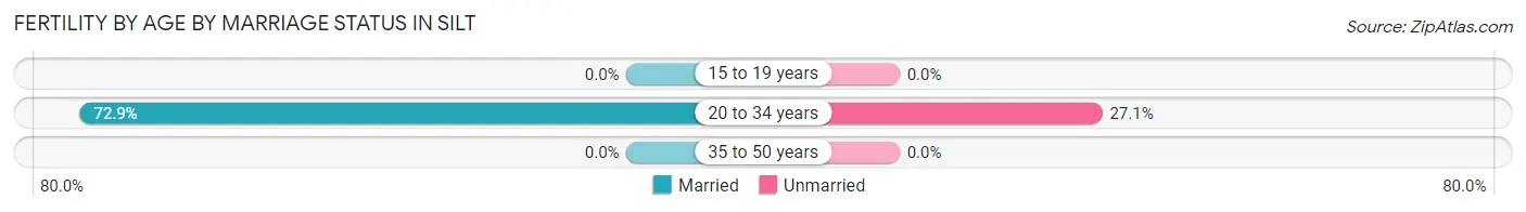Female Fertility by Age by Marriage Status in Silt