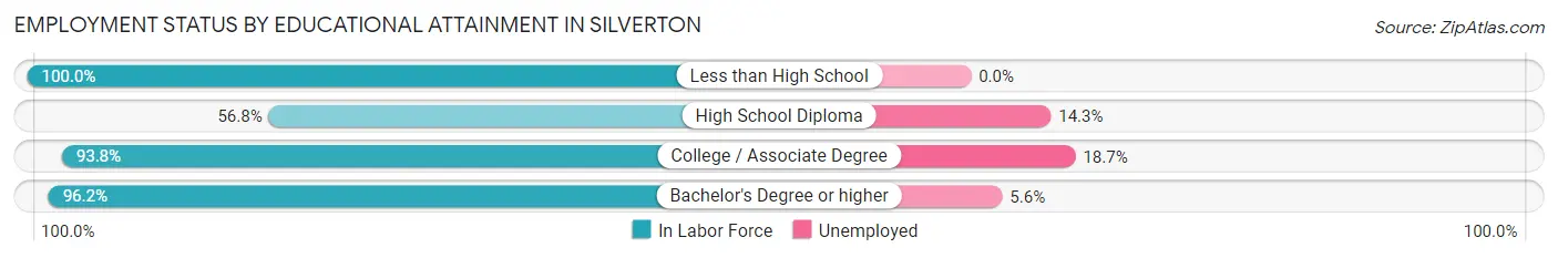 Employment Status by Educational Attainment in Silverton