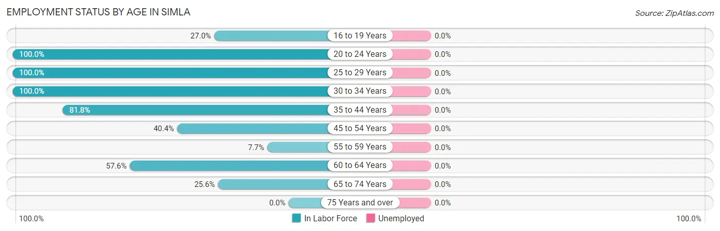 Employment Status by Age in Simla