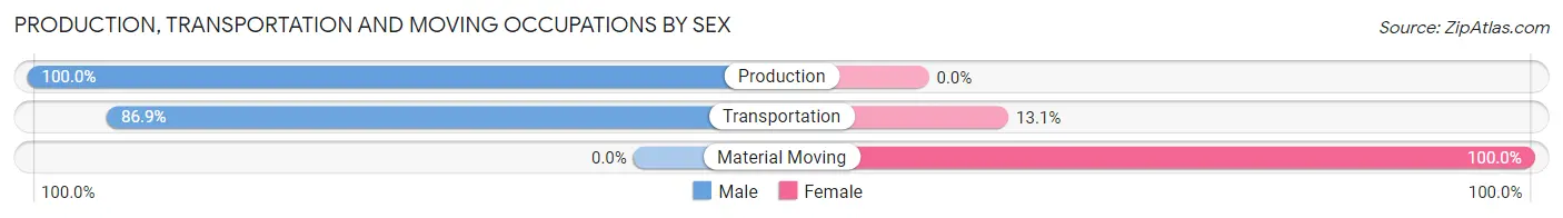 Production, Transportation and Moving Occupations by Sex in Strasburg
