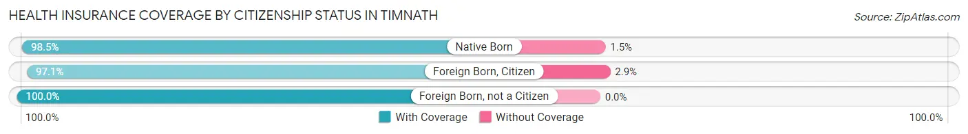 Health Insurance Coverage by Citizenship Status in Timnath