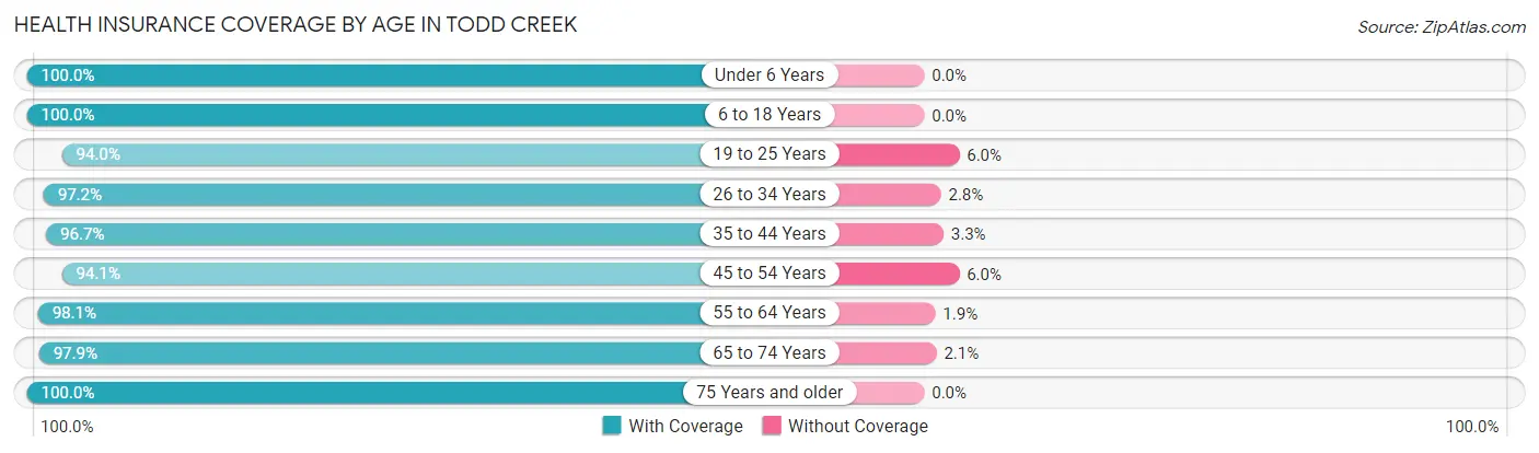 Health Insurance Coverage by Age in Todd Creek