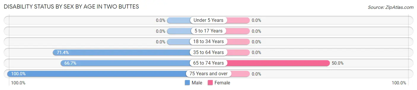 Disability Status by Sex by Age in Two Buttes