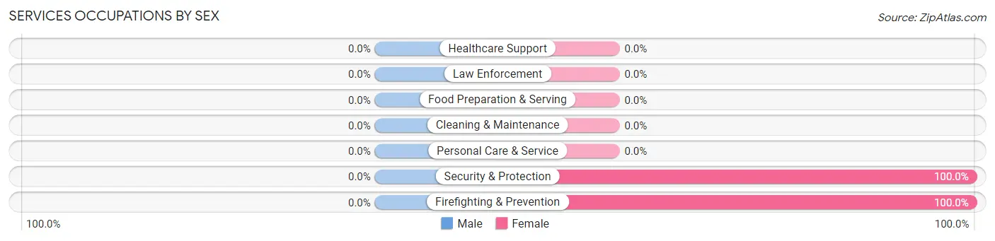Services Occupations by Sex in Upper Witter Gulch