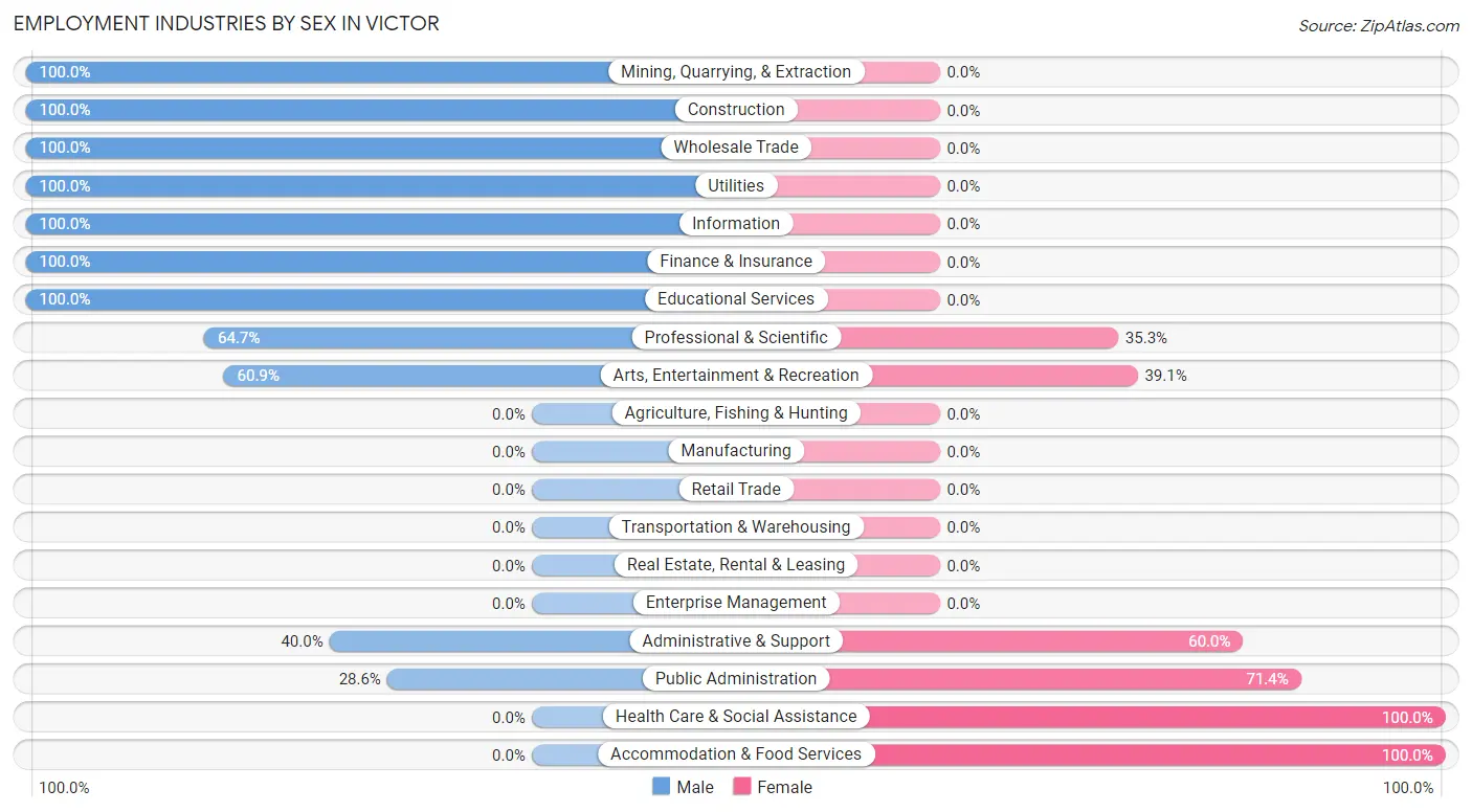 Employment Industries by Sex in Victor