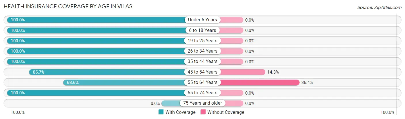 Health Insurance Coverage by Age in Vilas