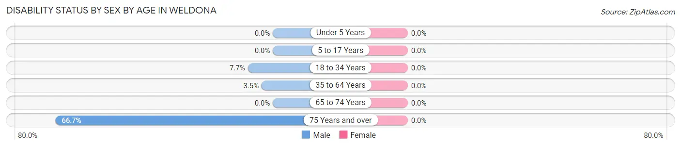 Disability Status by Sex by Age in Weldona