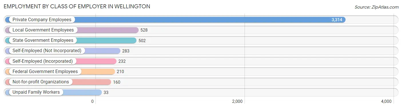 Employment by Class of Employer in Wellington