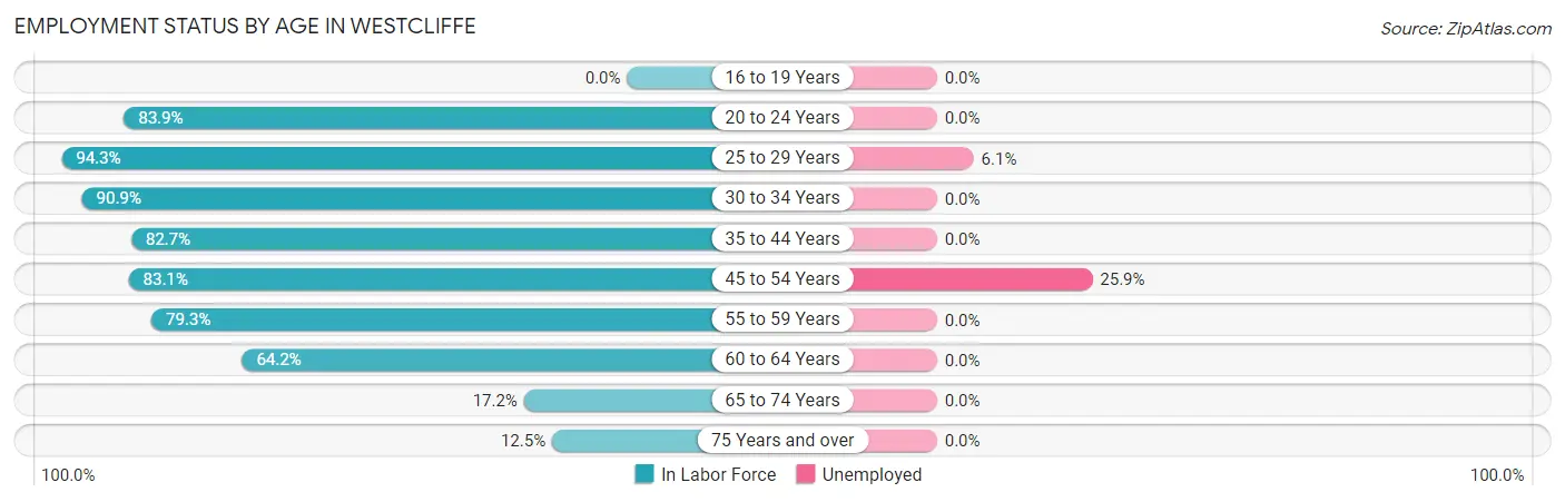 Employment Status by Age in Westcliffe