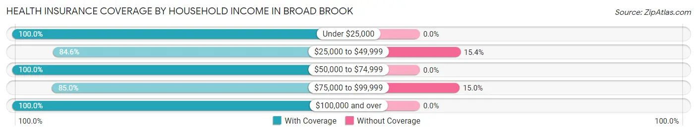 Health Insurance Coverage by Household Income in Broad Brook
