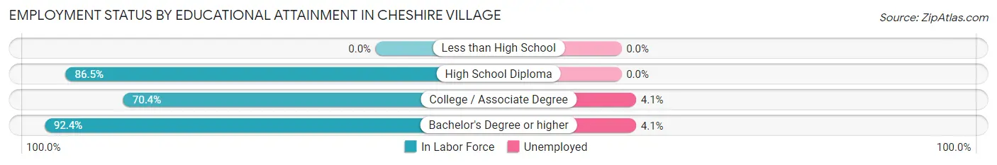 Employment Status by Educational Attainment in Cheshire Village