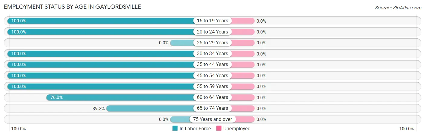 Employment Status by Age in Gaylordsville