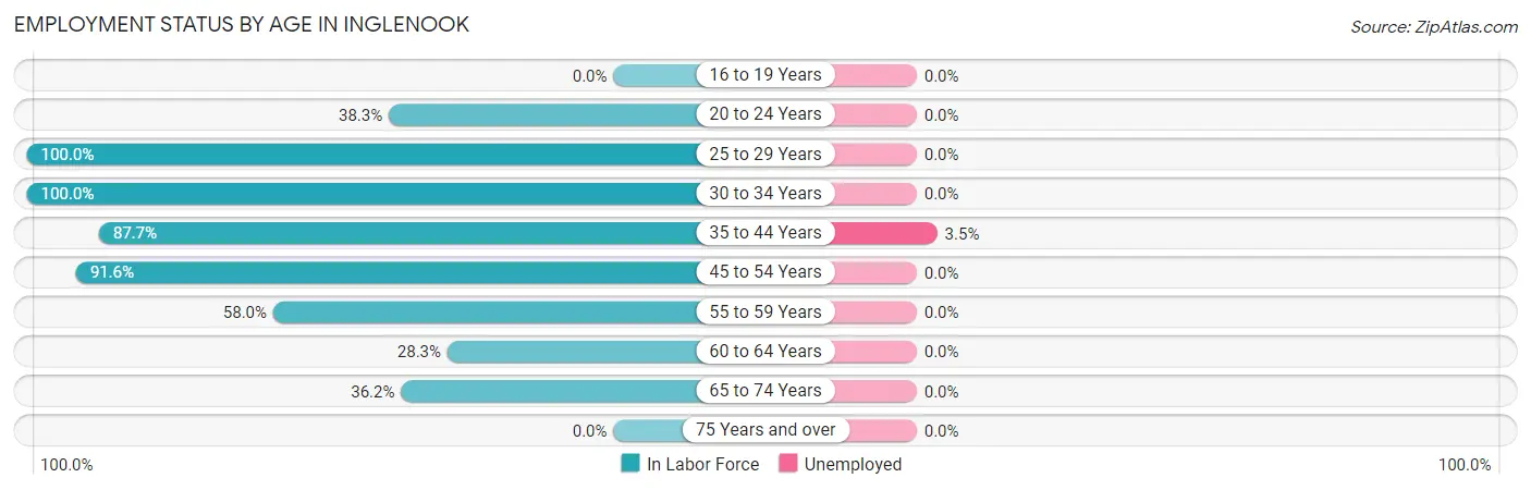 Employment Status by Age in Inglenook