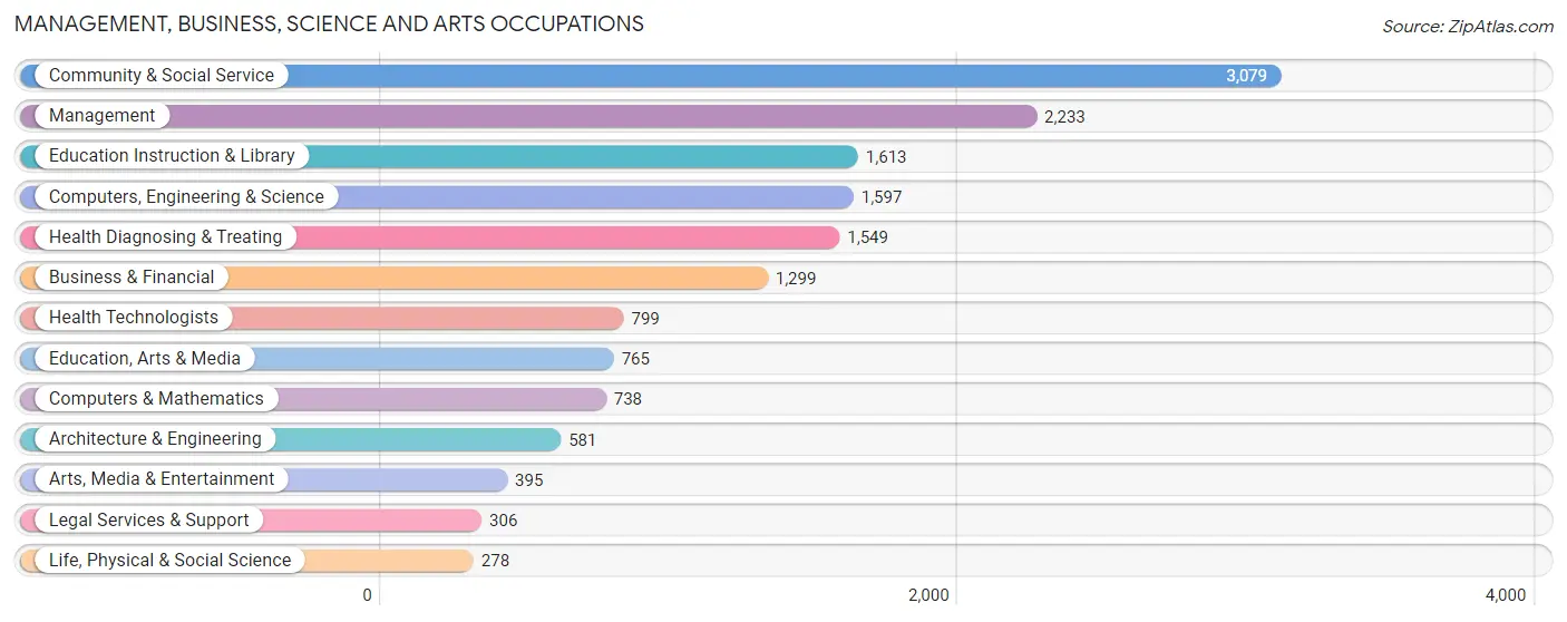 Management, Business, Science and Arts Occupations in New Britain