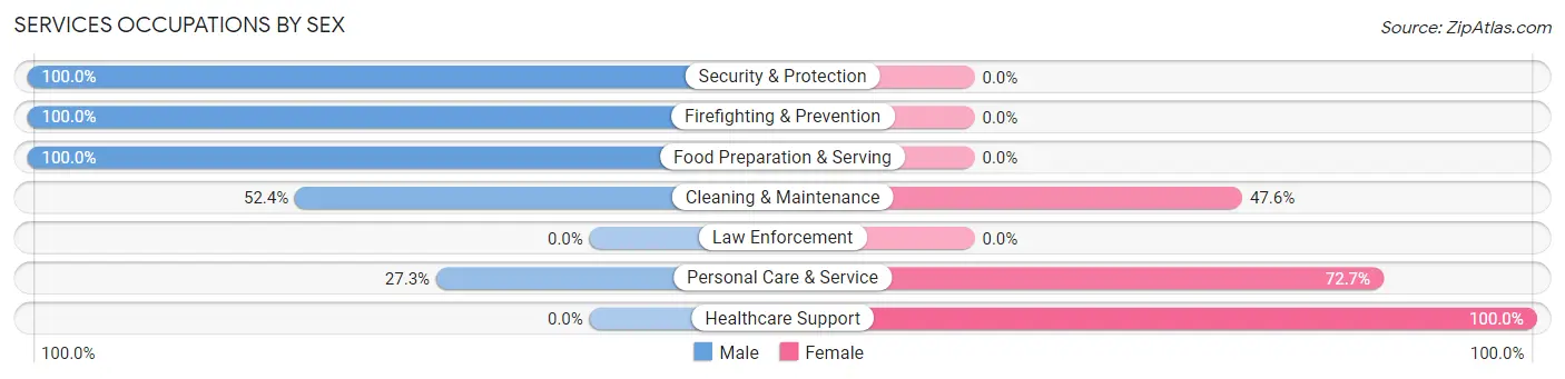 Services Occupations by Sex in Noroton Heights