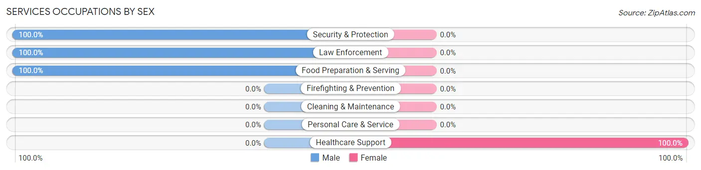 Services Occupations by Sex in Bowers