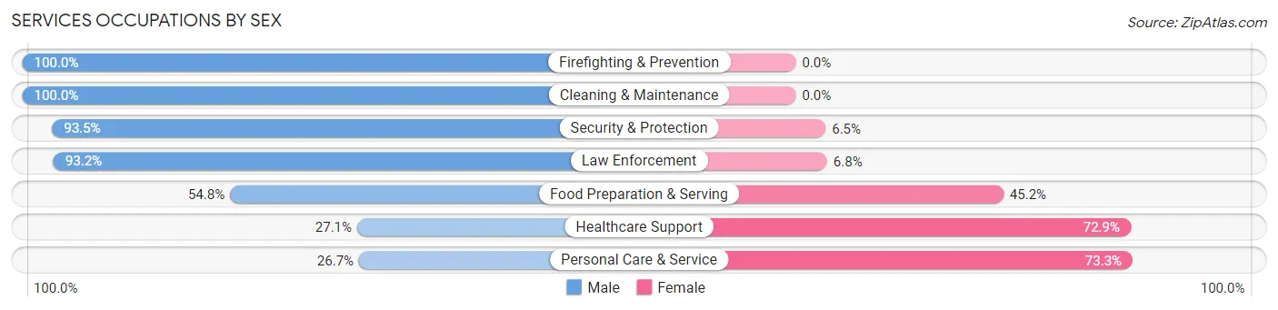 Services Occupations by Sex in Hockessin