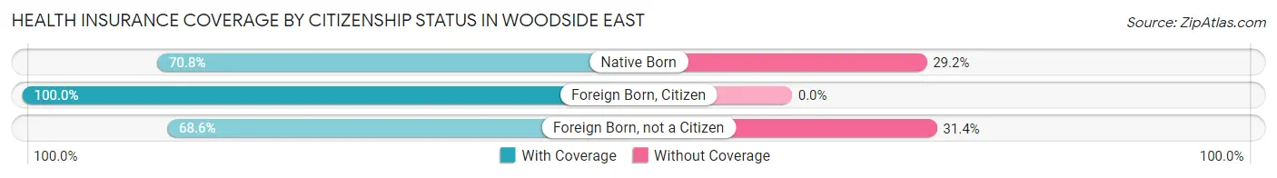 Health Insurance Coverage by Citizenship Status in Woodside East