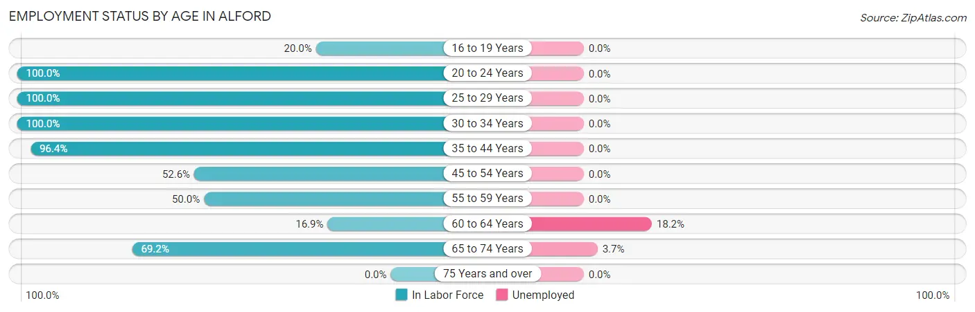 Employment Status by Age in Alford