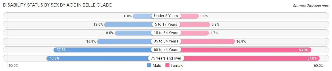 Disability Status by Sex by Age in Belle Glade