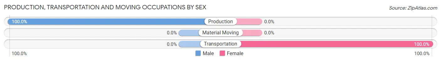 Production, Transportation and Moving Occupations by Sex in Beverly Beach