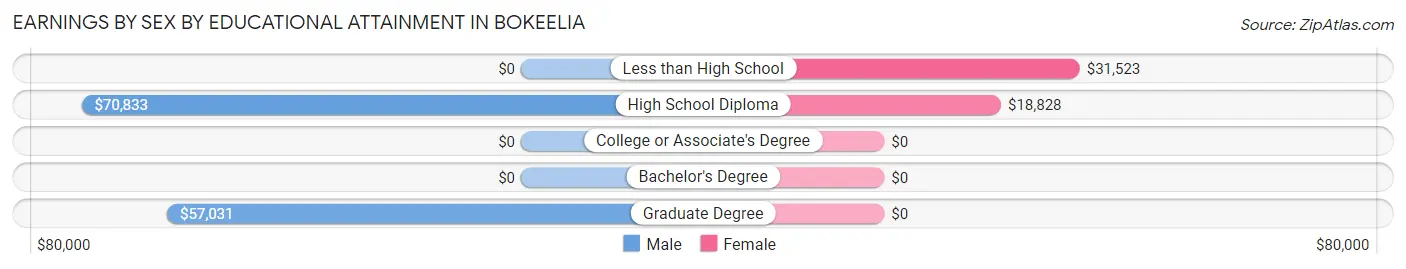 Earnings by Sex by Educational Attainment in Bokeelia