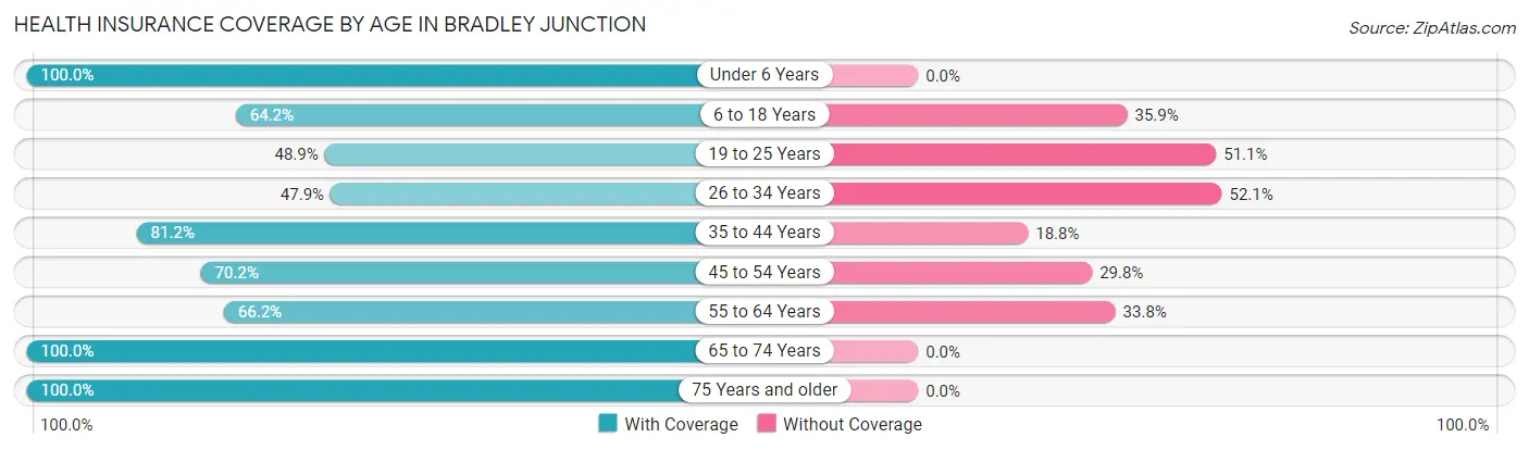 Health Insurance Coverage by Age in Bradley Junction