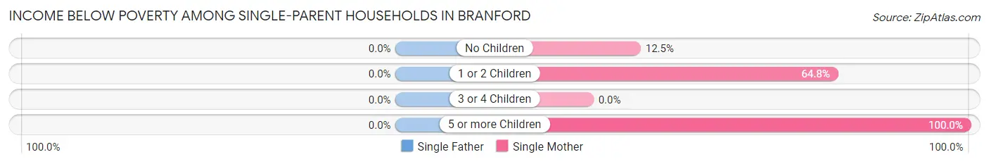 Income Below Poverty Among Single-Parent Households in Branford