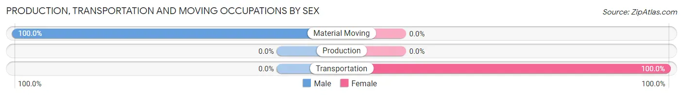 Production, Transportation and Moving Occupations by Sex in Brownsdale