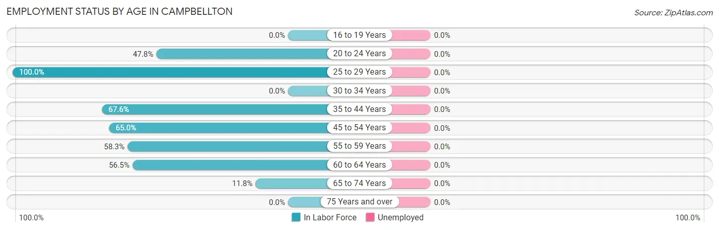 Employment Status by Age in Campbellton
