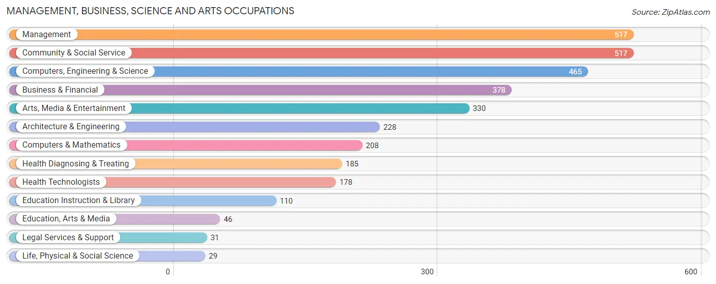 Management, Business, Science and Arts Occupations in Cape Canaveral