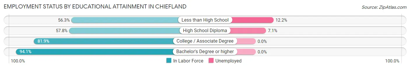 Employment Status by Educational Attainment in Chiefland