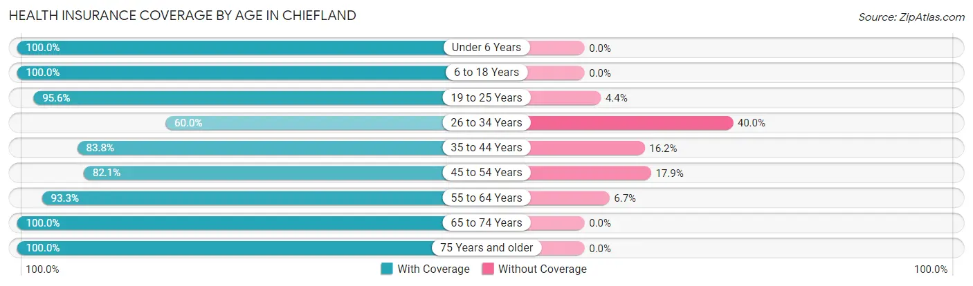 Health Insurance Coverage by Age in Chiefland