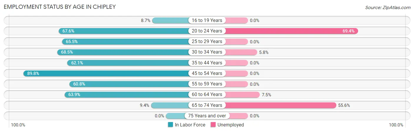 Employment Status by Age in Chipley
