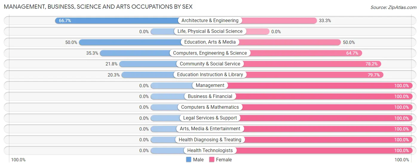 Management, Business, Science and Arts Occupations by Sex in Chipley