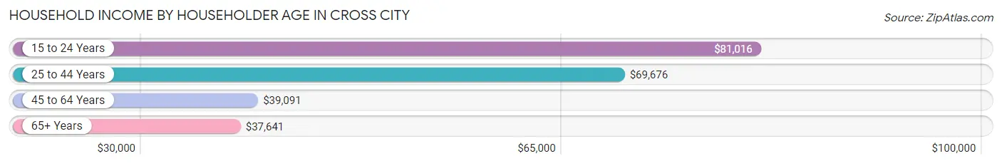 Household Income by Householder Age in Cross City