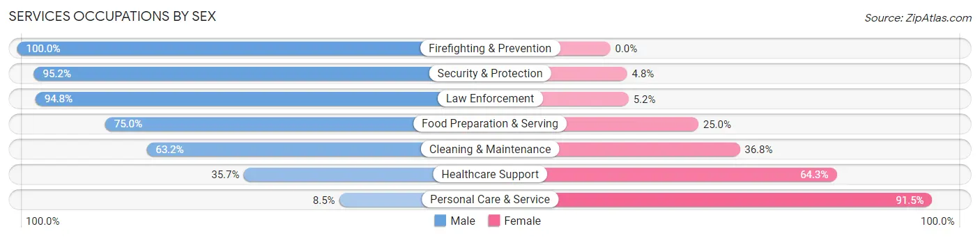 Services Occupations by Sex in Defuniak Springs