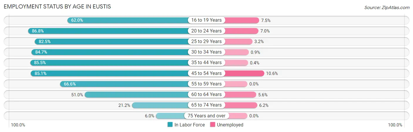 Employment Status by Age in Eustis