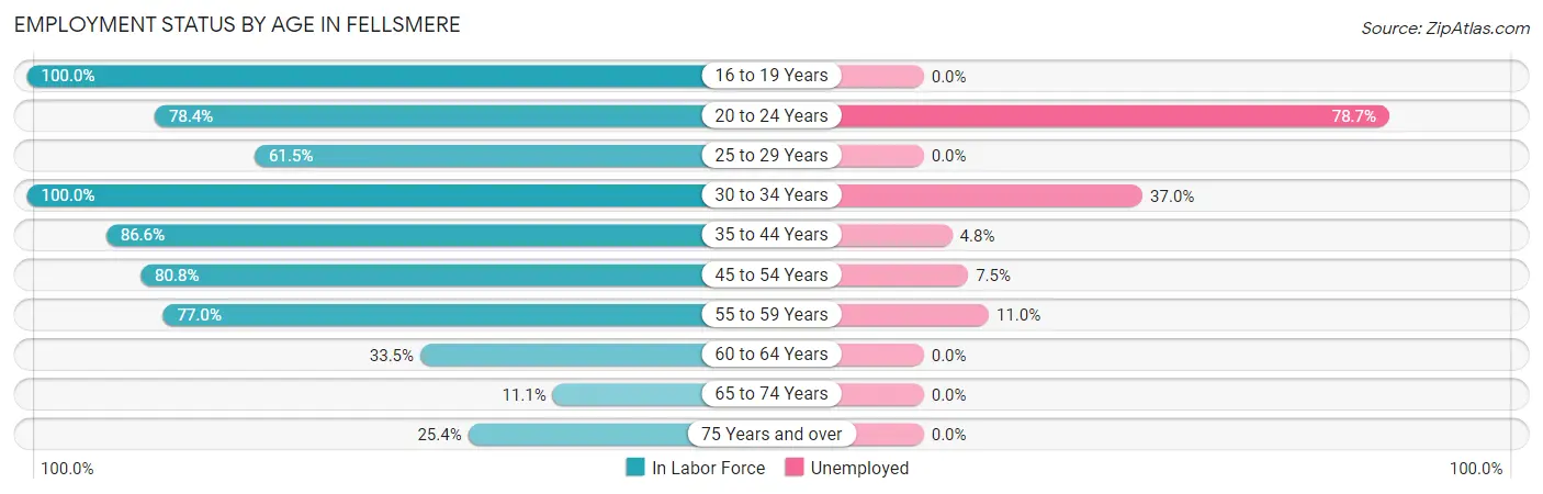 Employment Status by Age in Fellsmere