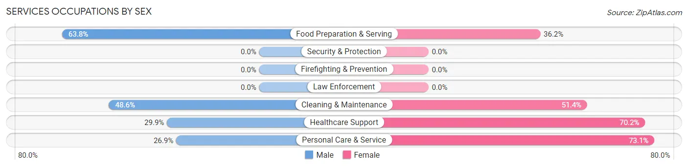 Services Occupations by Sex in Fellsmere