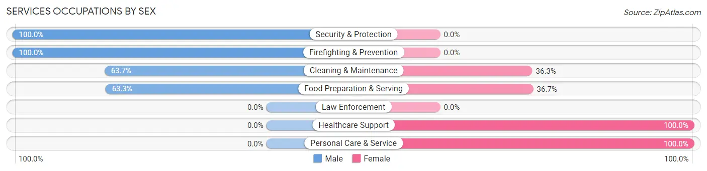 Services Occupations by Sex in Fernandina Beach