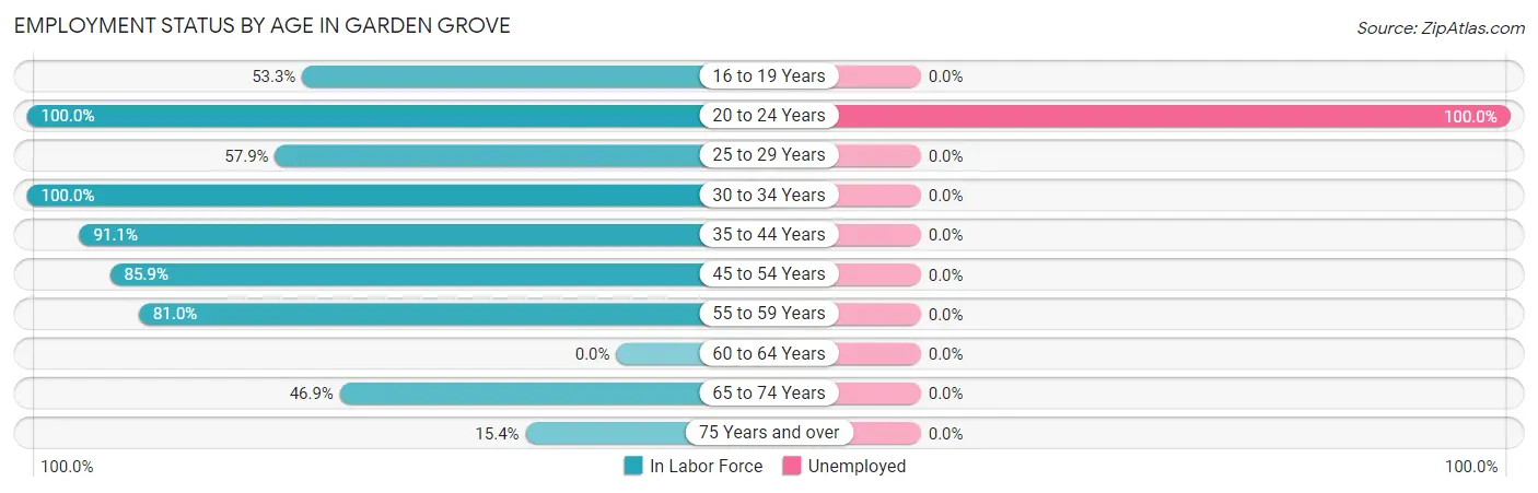 Employment Status by Age in Garden Grove