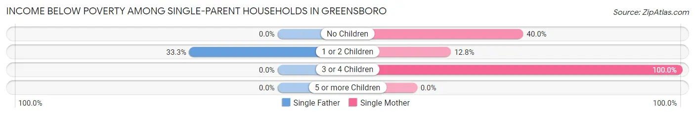 Income Below Poverty Among Single-Parent Households in Greensboro