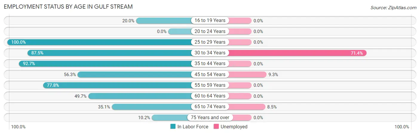 Employment Status by Age in Gulf Stream