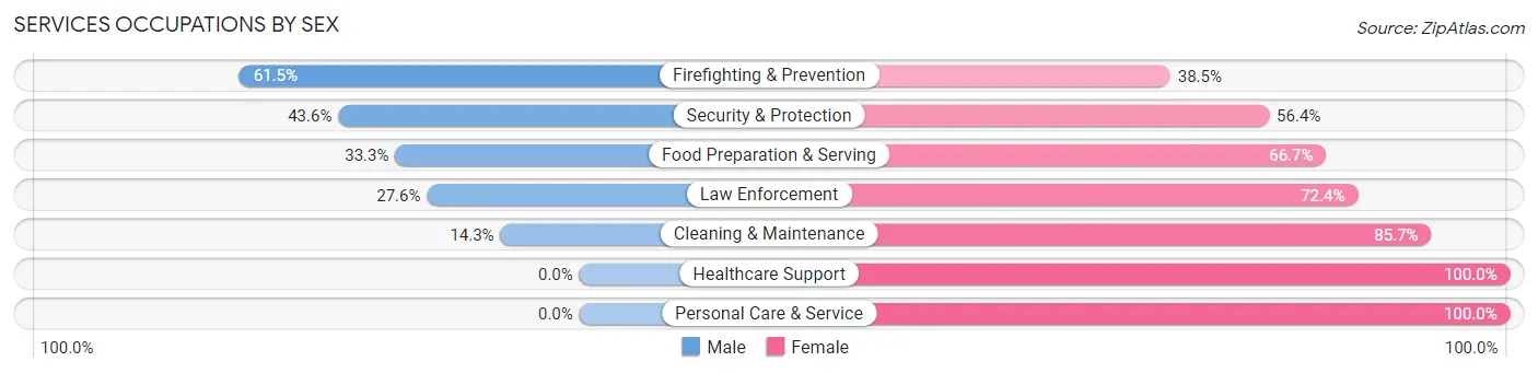 Services Occupations by Sex in Havana