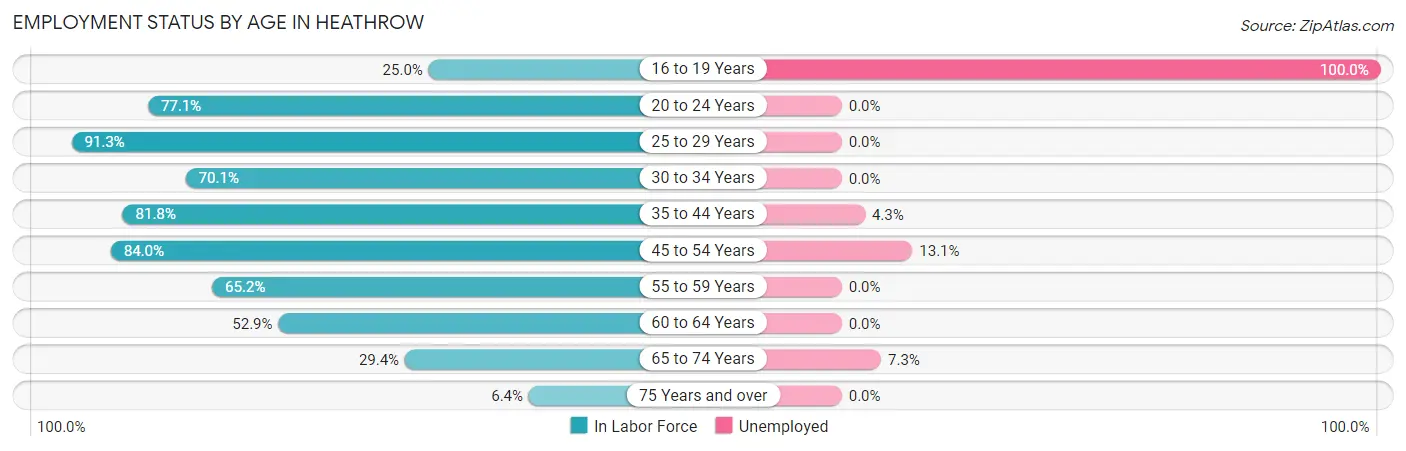 Employment Status by Age in Heathrow