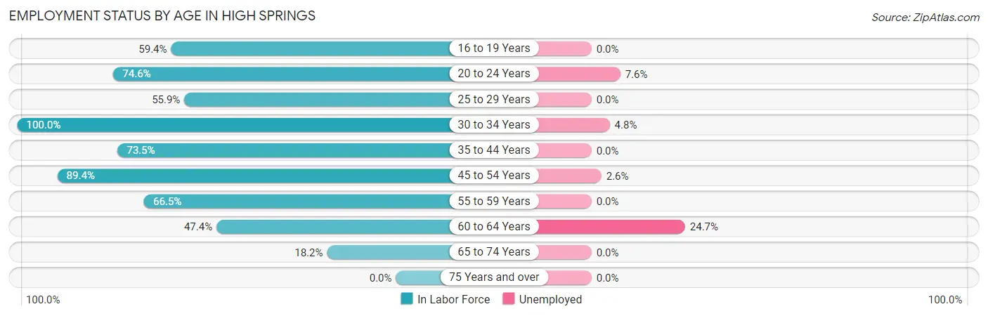 Employment Status by Age in High Springs