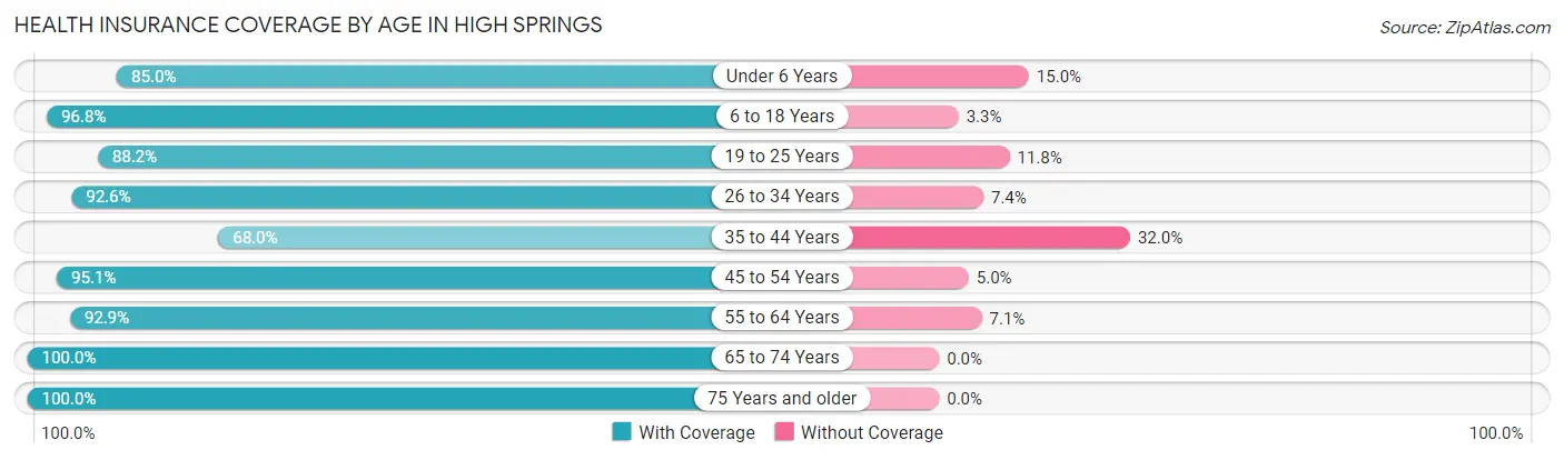 Health Insurance Coverage by Age in High Springs