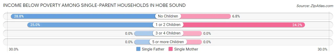 Income Below Poverty Among Single-Parent Households in Hobe Sound