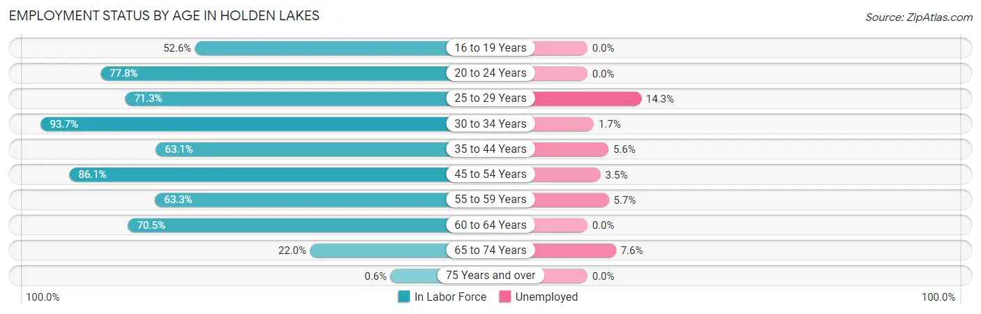 Employment Status by Age in Holden Lakes